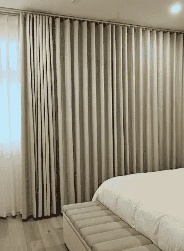 Blockout wave curtains in Mokum fabric, Hurstville Grove