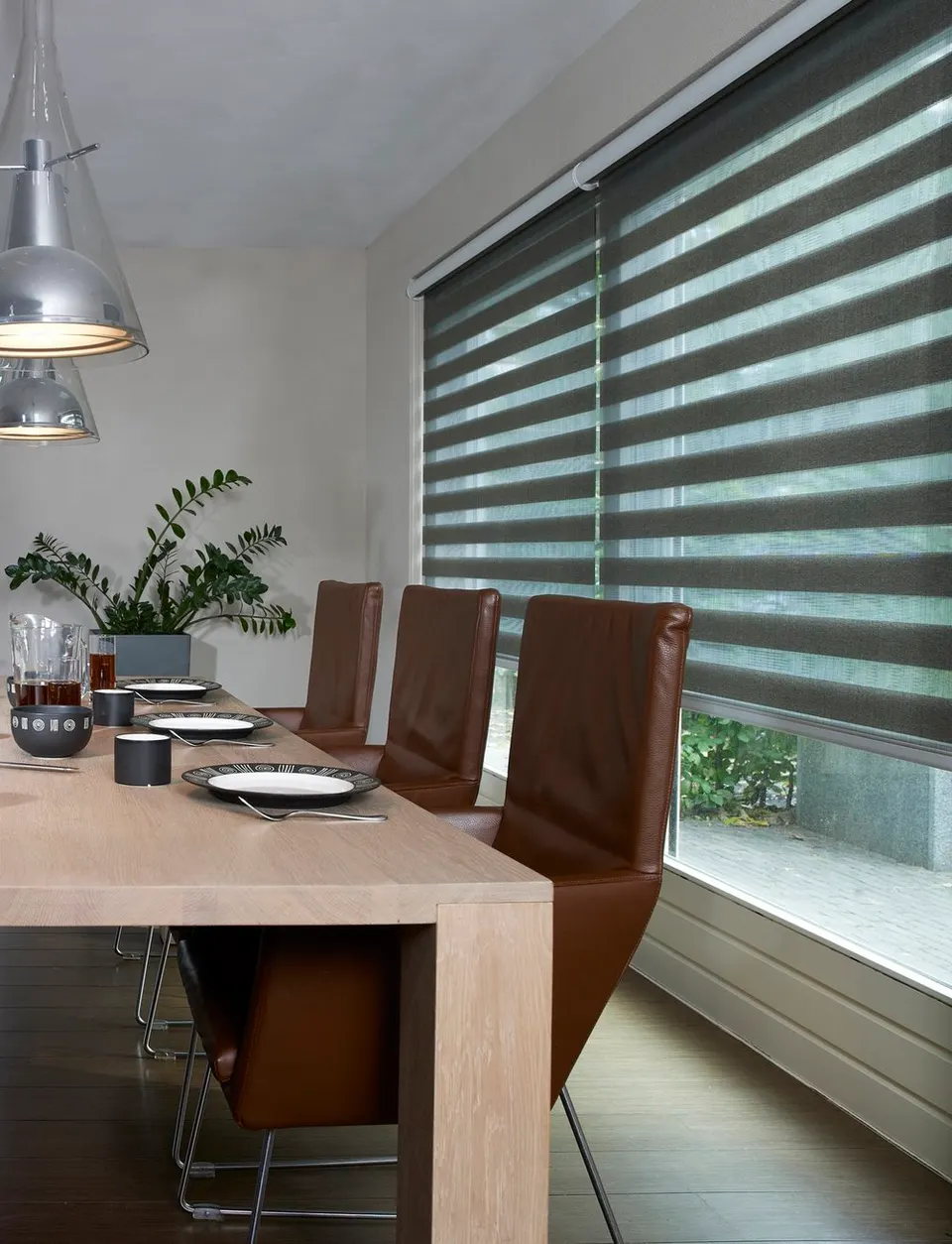 Zebra blinds in a dining room, North Rocks
